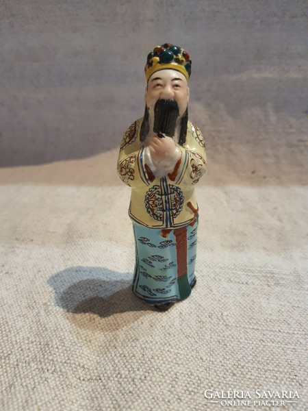 Antik Kínai Kézzelfestett Figura.10,5cm.