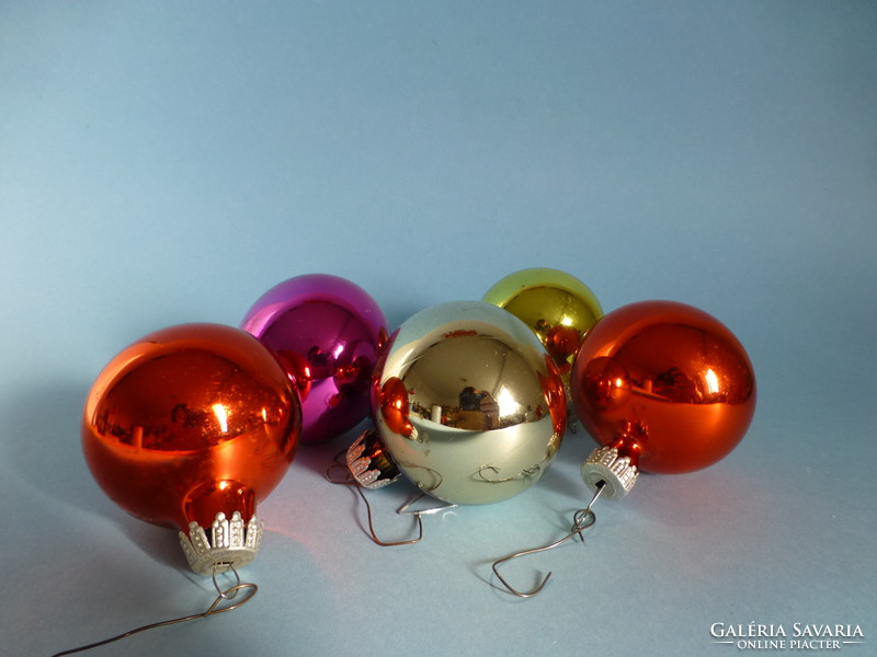 Retro,vintage,üveg gömb alakú karácsonyfadíszek egyben 6db