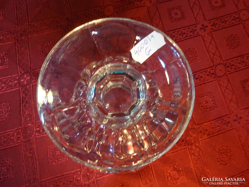 Kristályüveg asztalközép, serleg forma, felső átmérője 15,5 cm. Vanneki!