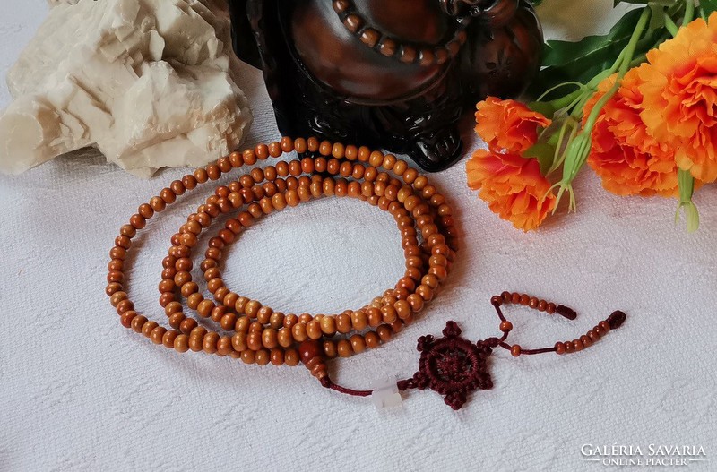 Sandalwood prayer beads, mala, French alder color, 216 stitches, 6mm