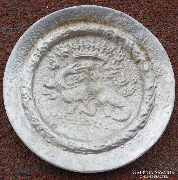 Francois 1 L Verris - antik alumínium Koronás sárkánygyíkos lábas tál