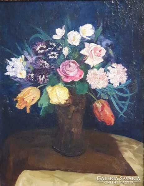 Hungarian painter: flower still life