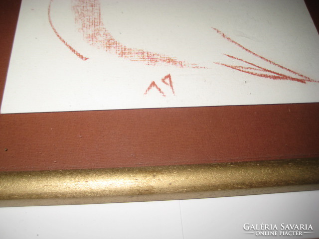 Modern  alkotás   ,  A galamb  ,  szignózva  , 22 x 23  cm  rámával együtt