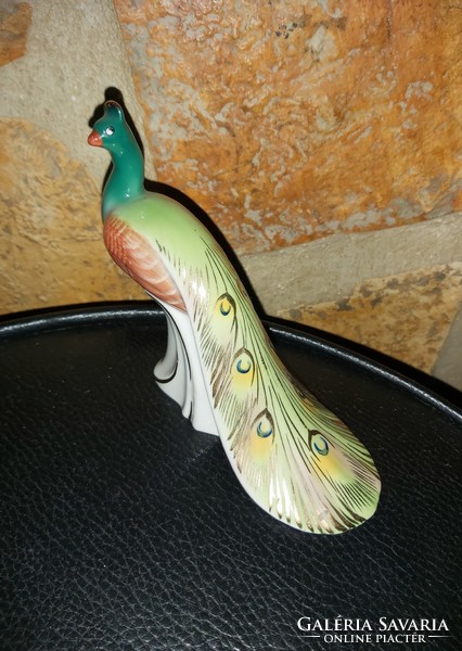 Gyönyörű Drasche porcelán páva, madár, nipp, figura. Nosztalgia darab