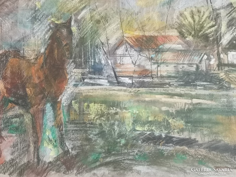 Endre Scholtz: equestrian landscape
