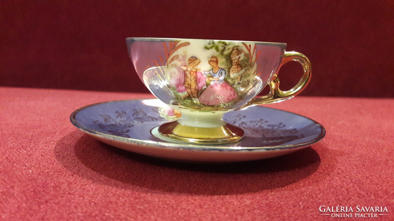 Baroque scene, viable porcelain cup