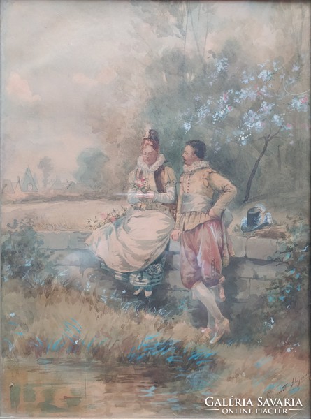 Mrs. Aless Gerhardt: courtship. Beautiful watercolor