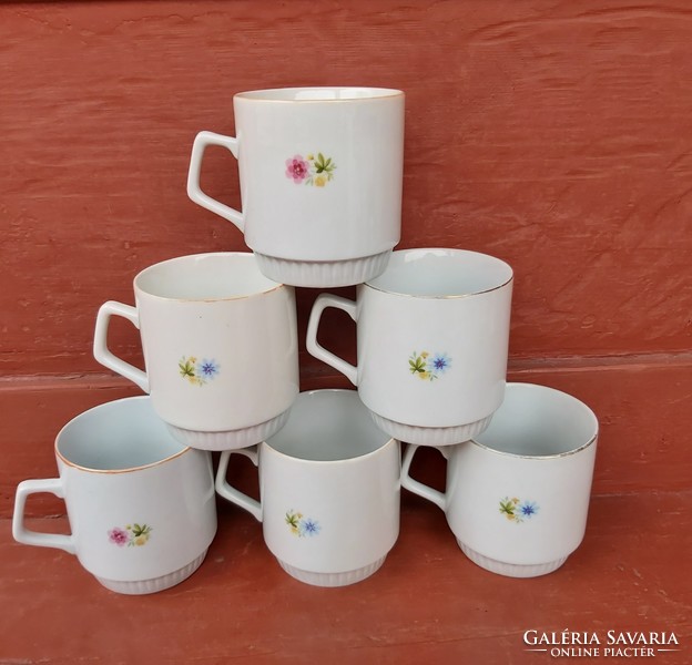 6 pcs zsolnay flower, mug, mugs, in good condition, collectibles, nostalgia