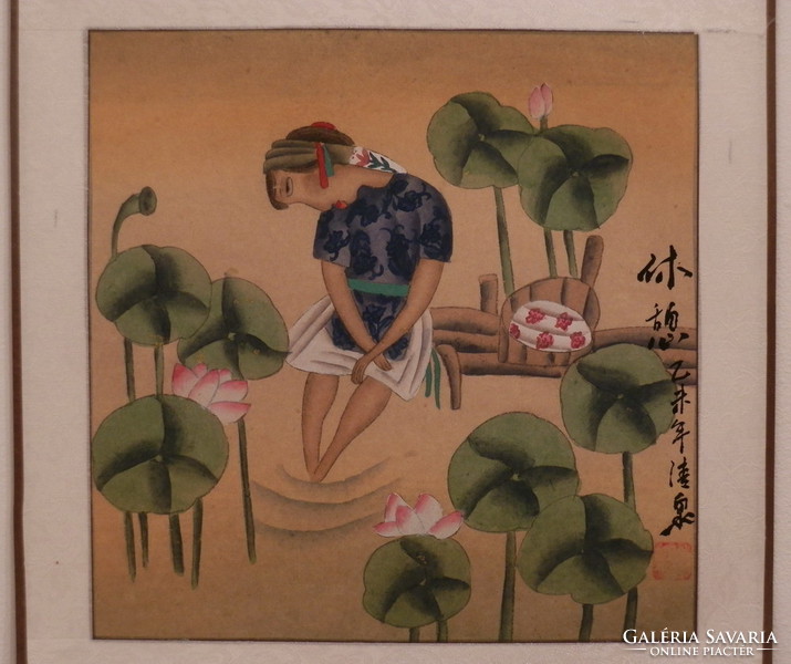 Sad girl, Chinese painting