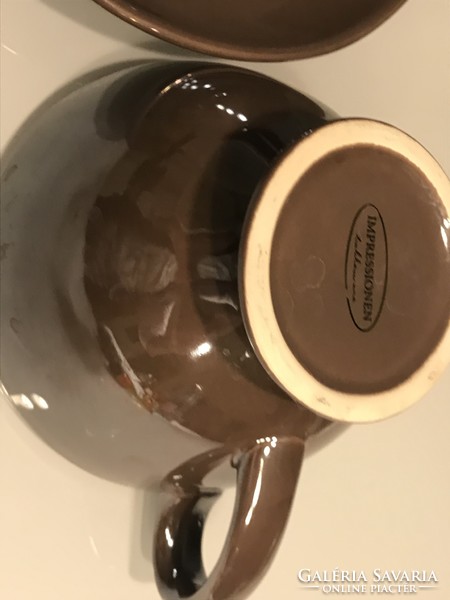 Reggeliző készlet bronzos csokoládébarna színbenl
