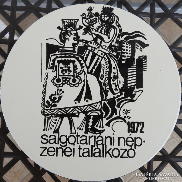 Ferenc Czinke fire enamel picture - enamel picture 1972 folk music meeting in Salgotarján