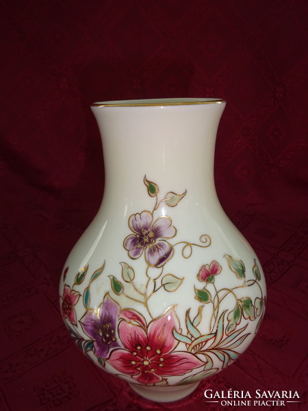 Zsolnay porcelán váza, jelzése 9566/1989. Festő: Gál M. Vanneki!