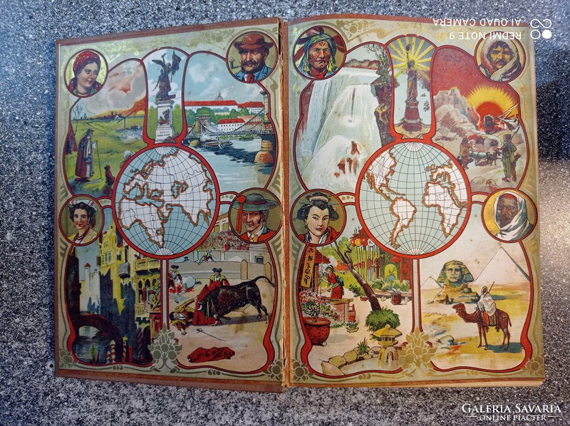 Séta a  világ körül, 1909 es kiadas, 1000 képpel es szines térképpel