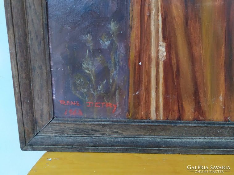 1968 Oil wood fiber signed in a painting depicting a Franciscan monk Christian No. 60.