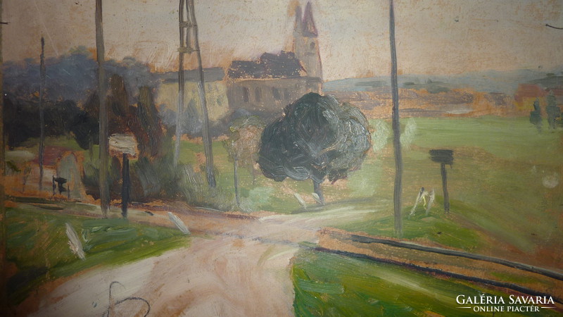 Kétoldalas: Átkelés - Erdei vonulás (olajfestmények), Jaksa István, 34x44 cm)
