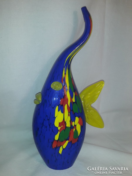 Lafiore glass fish sculpture marked original is not small