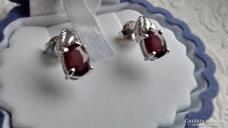 Ruby 925 silver earrings