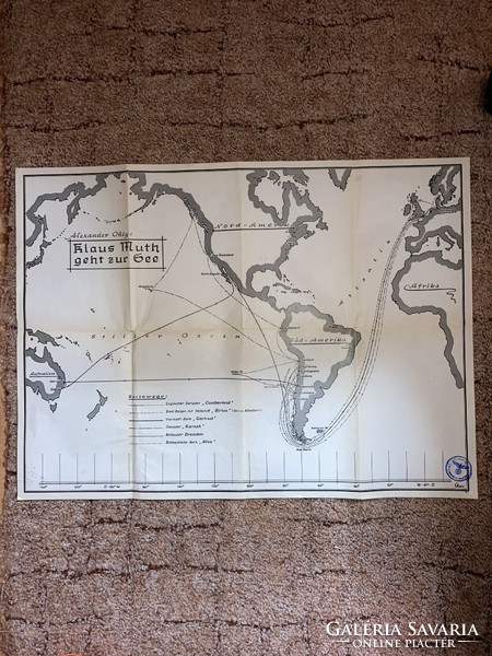 Harmadik birodalmi térkép! ! Kora ismeretlen! 57 szer 42 cm!