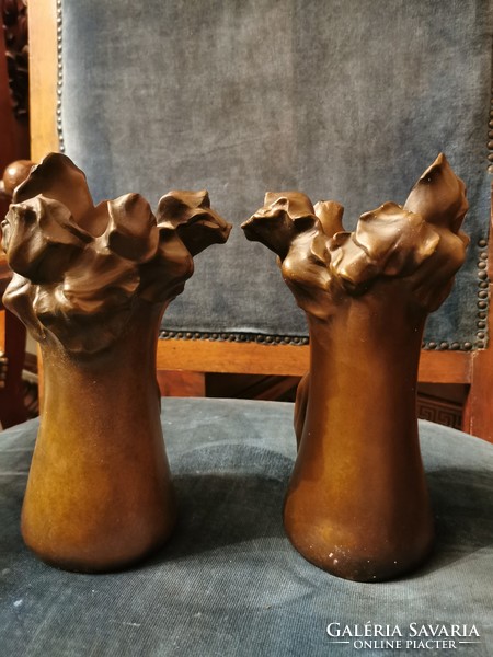 Ádám és Éva kiűzetése a paradicsomból - bronz vázák 