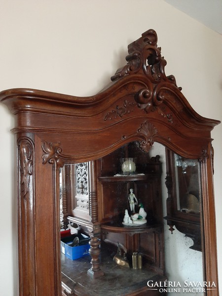 Bècsi barokk àlló tükör konzolasztallal 276 cm magas