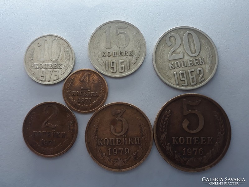 Orosz 1, 2, 3, 5, 10, 15, 20 Kopek sor - 7db Kopek pénzérme 1961-1979-ig - Kopek LOT eladó