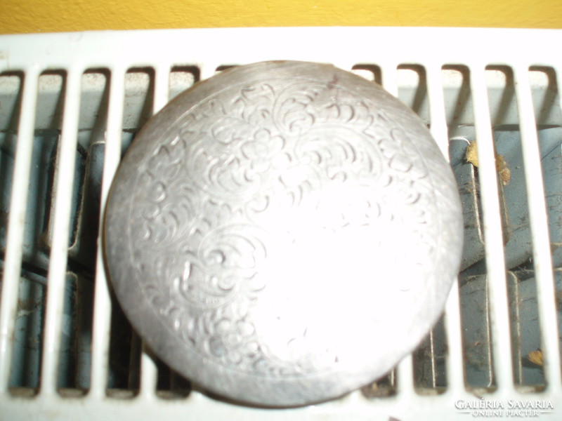 Antique silver-plated powder box