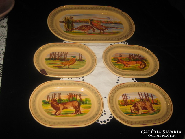 Segesvár old ceramic fainta sighisoara, large bowl 27 x 17 and small bowls, 16 x 11 cm