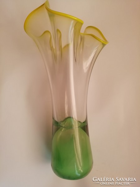 Murano style, multicolored glass vase, large size, flawless, 34 cm