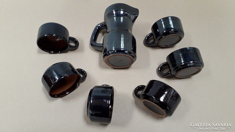 Silver gray ceramic coffee set