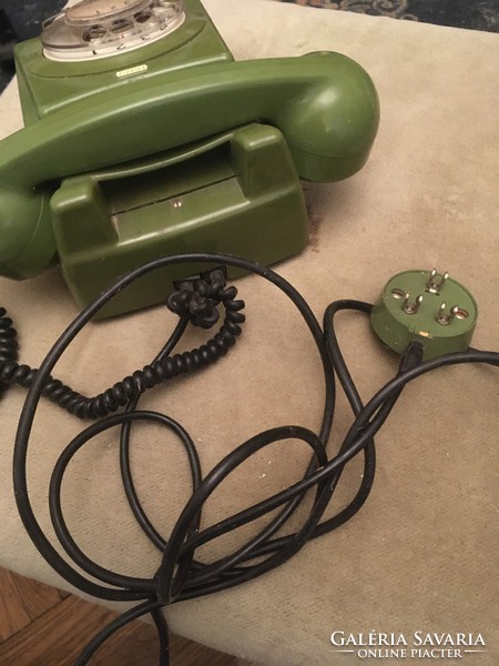 Old dial green telephone