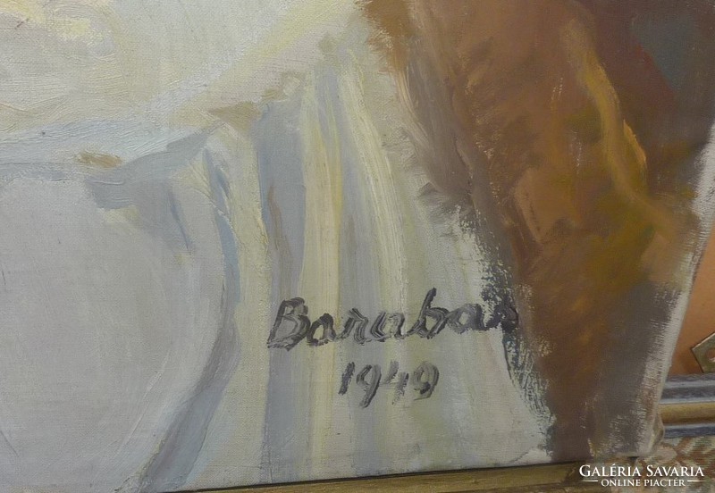 Női portré, 1949 - olaj, vászon, 80x100 cm, "Barabás" jelzéssel