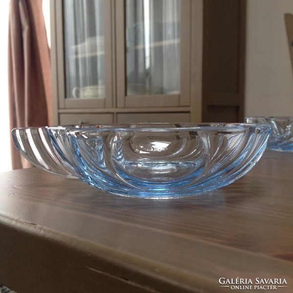 Régi Cseh Art Deco üveg kompótos készlet