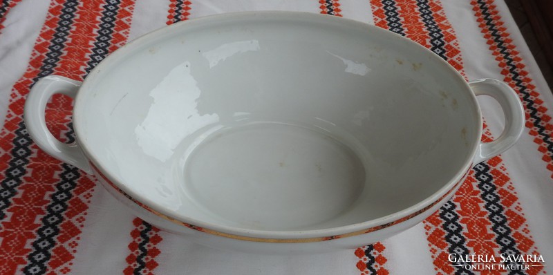 Antique altwasser white soup bowl with gold rim