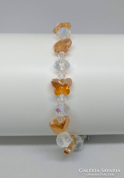 Austrian crystal, champagne colored butterfly bracelet