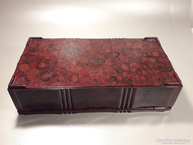 Absolutely rare !!! Art deco German Rosenthal in ornate brown marble bakelite box