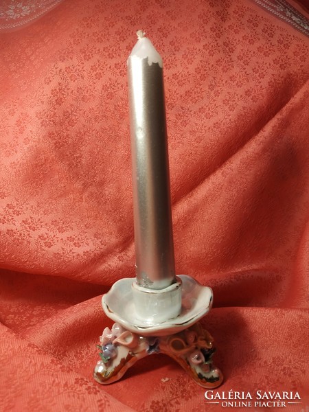 Handmade eosin porcelain candle holder
