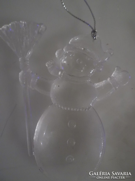 Christmas tree decoration - 2 pcs - glass effect - plastic - 13 x 6 cm - 10 x 8 cm - perfect