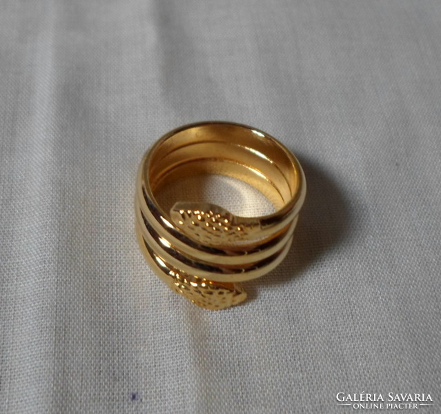 Retro sálgyűrű 1. (arany színű fém, kígyó)