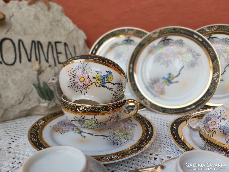 Madaras Tojáshéj Gésás  porcelánok tányér csésze cukortartó tejszínes Gyűjtői Gyönyörű darabok.