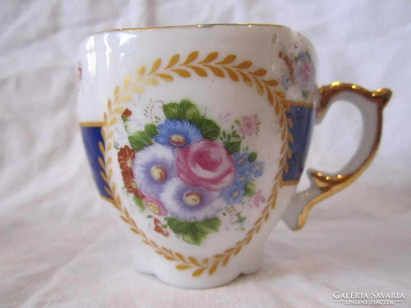 Japán aranyozott festett porcelán kávés készlet csésze és alj MGH Design 6 db