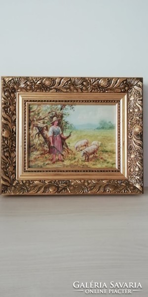 Shepherdess with the lambs