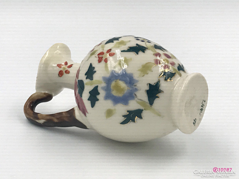 Zsolnay vagy Fischer, antik miniatür kancsó az 1800-as évek vége. Ritka, gyűjtői darab.