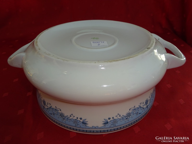 Hollóháza porcelain soup bowl with blue pattern, diameter 22 cm. He has! Jokai.