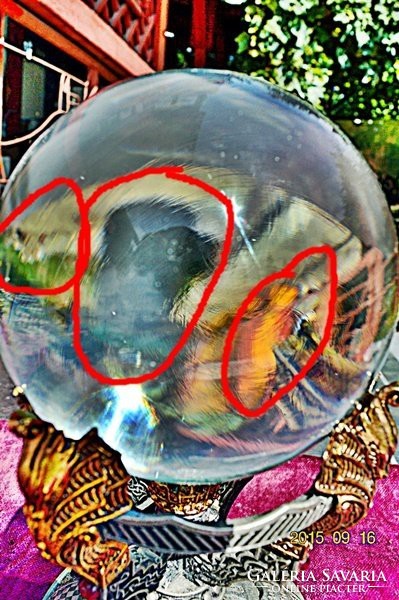 Antique, quartz crystal ball, divination sphere. The 200-year-old orbuculum in which fate and other