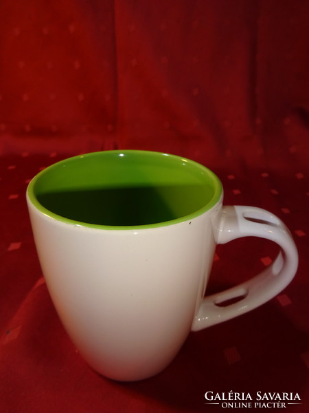 Mömax reklám pohár, zöld a belseje, felső átmérője 8,5 cm. Vanneki!