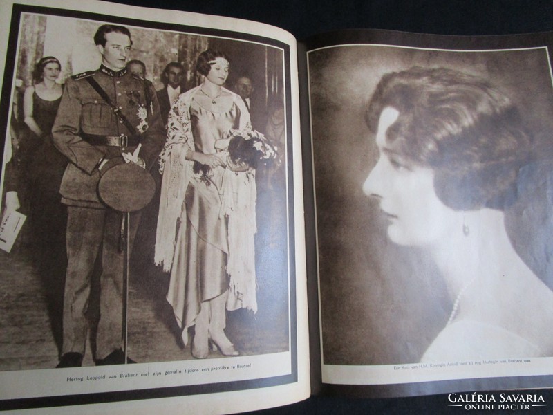 Astrid of Sweden, belga királyné halála alkalmából kiadott emléklapok egybe kötve 1935