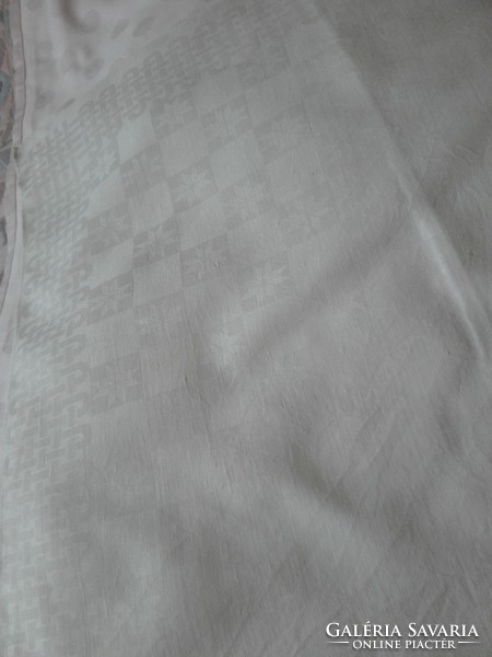 Antique napkin, silk felt, monogrammed 66 x 66 cm
