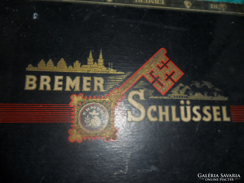 Bremer Schlüssel antik német szivaros díszdoboz