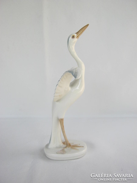 Royal Dux porcelán madár daru vagy gém