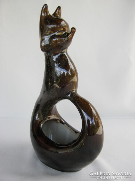 Figural ceramic fox vase